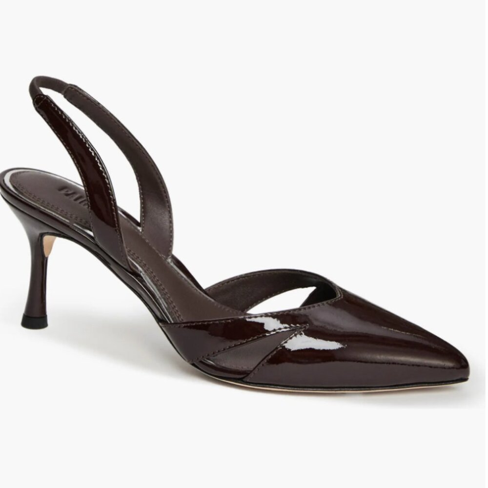Paige Portia Slingback Heel Pointed Toe Pump Black Cherry Size 8